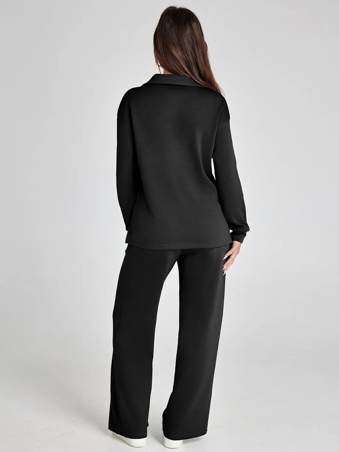 Cozy Minimalist Two-Piece Set – Soft Breathable Fabric With Wide-Leg Pants