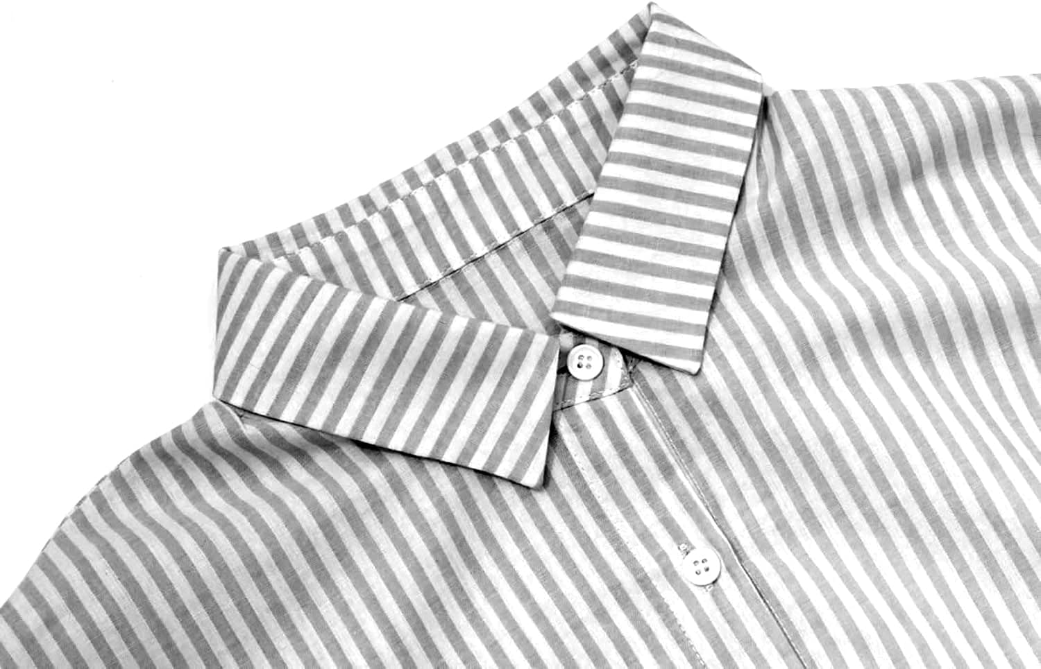 Long Sleeve Shirt Dress – Classic Stripe Pattern | Button Front, Relaxed Fit Dress