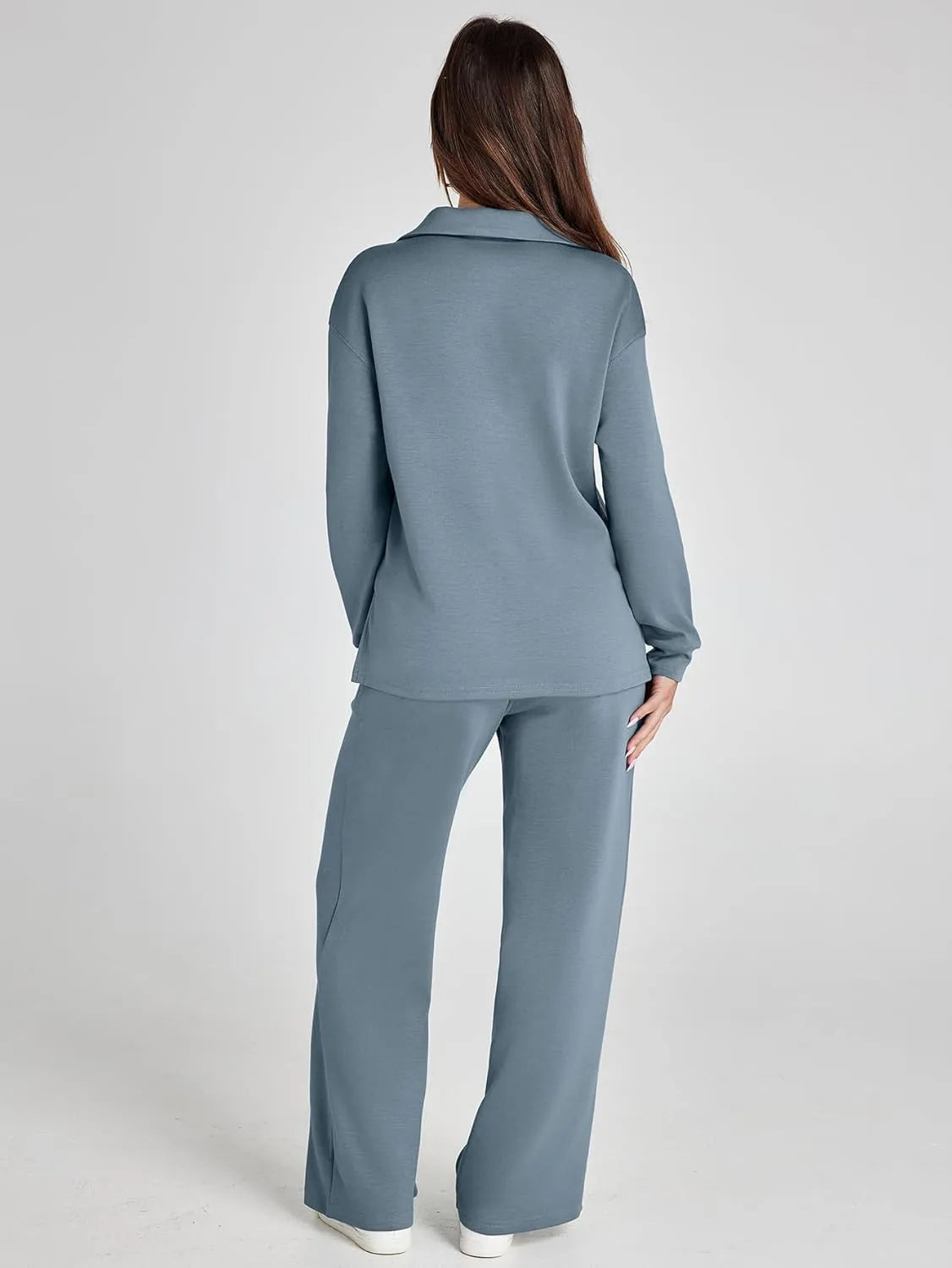 Cozy Minimalist Two-Piece Set – Soft Breathable Fabric With Wide-Leg Pants