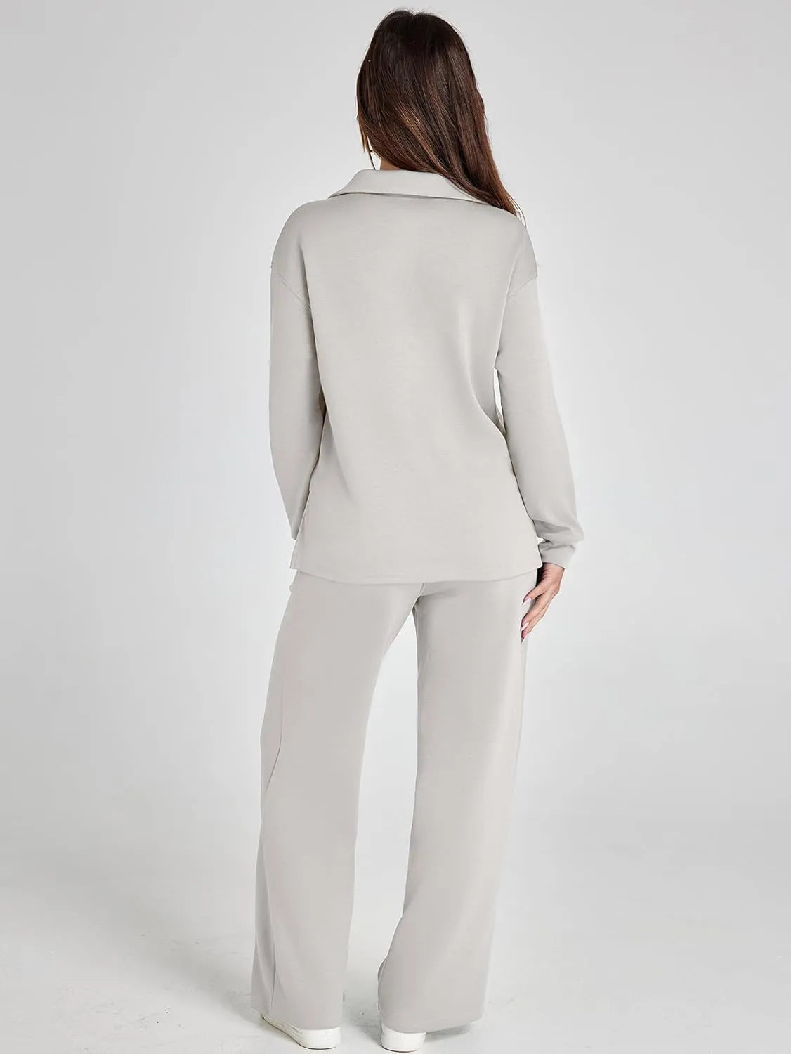Cozy Minimalist Two-Piece Set – Soft Breathable Fabric With Wide-Leg Pants