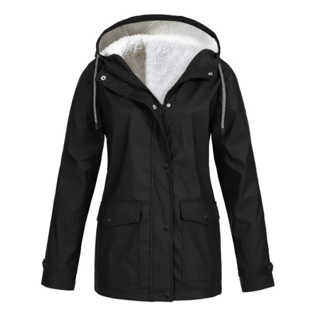 Windproof Rain Jacket – Women's Water Resistant Jacket with Adjustable Hood & Pockets