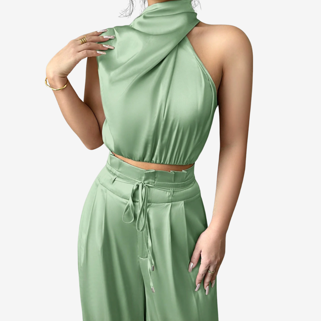 Summer Two-Piece Set – Lightweight Cotton Blend Set With Flattering Silhouette