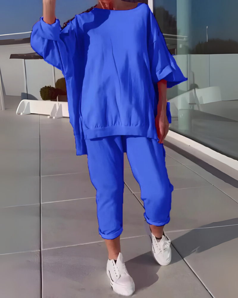 Effortless Comfort Set – Women's Loungewear Two-Piece With Soft Breathable Fabric