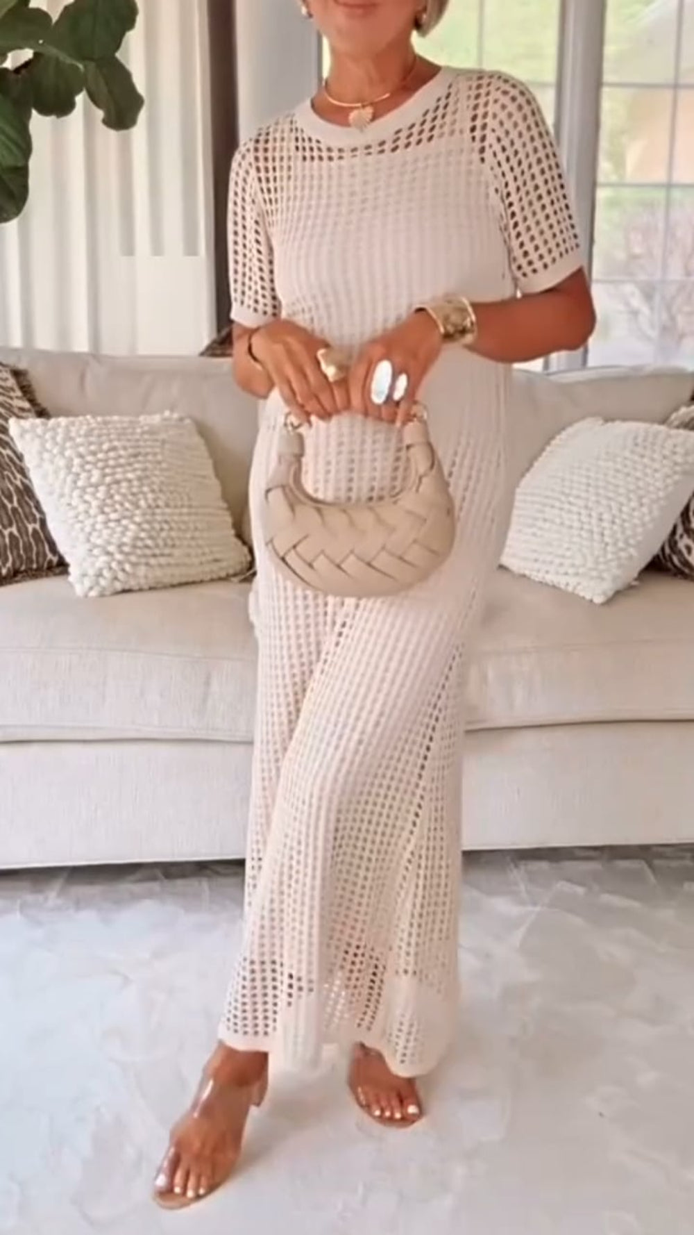 Boat Neck Dress – Elegant Two-Piece Women's Dress Set with Matching Skirt