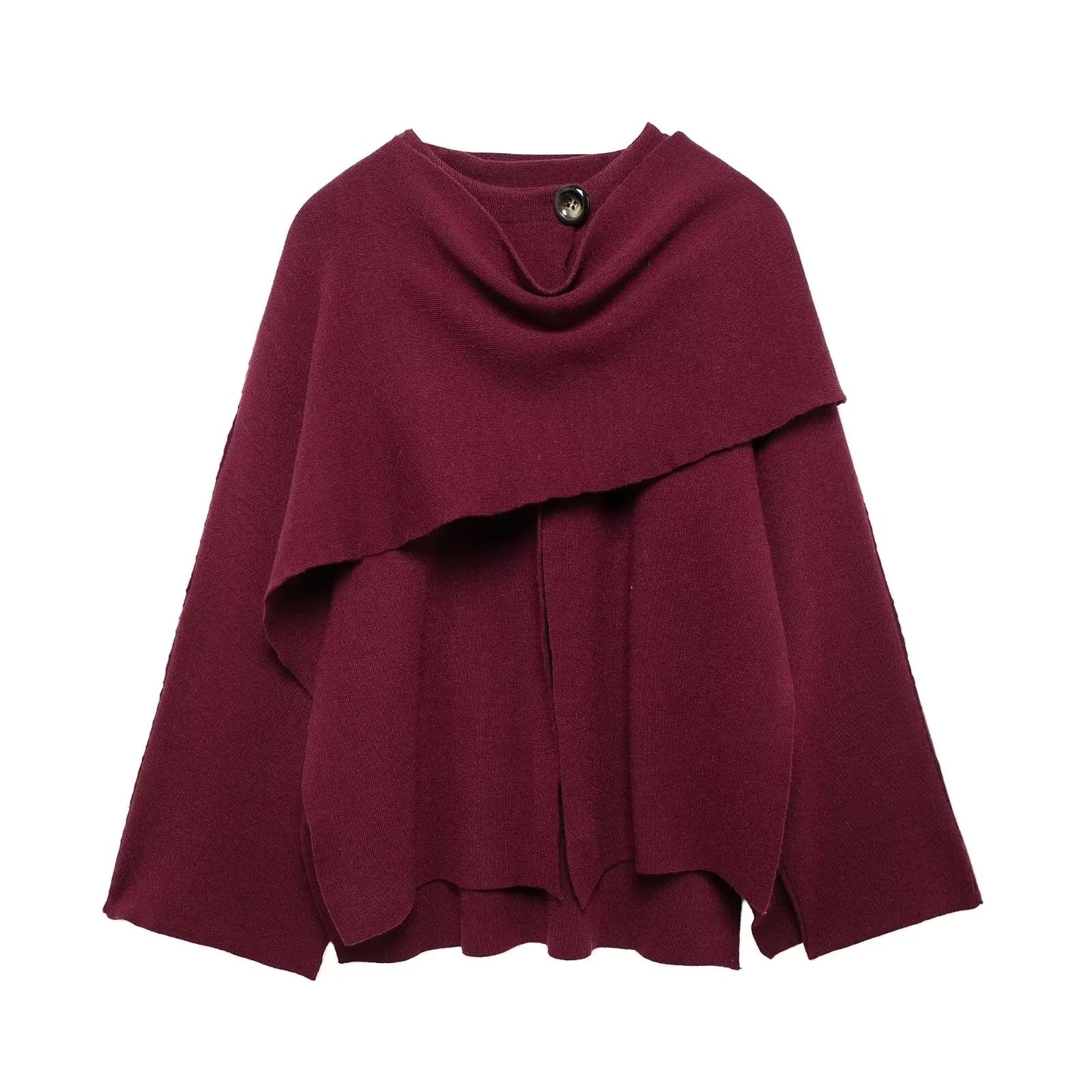 Chic Cape Coat – Elegant Women's Outerwear | Structured Fit Autumn Winter Coat