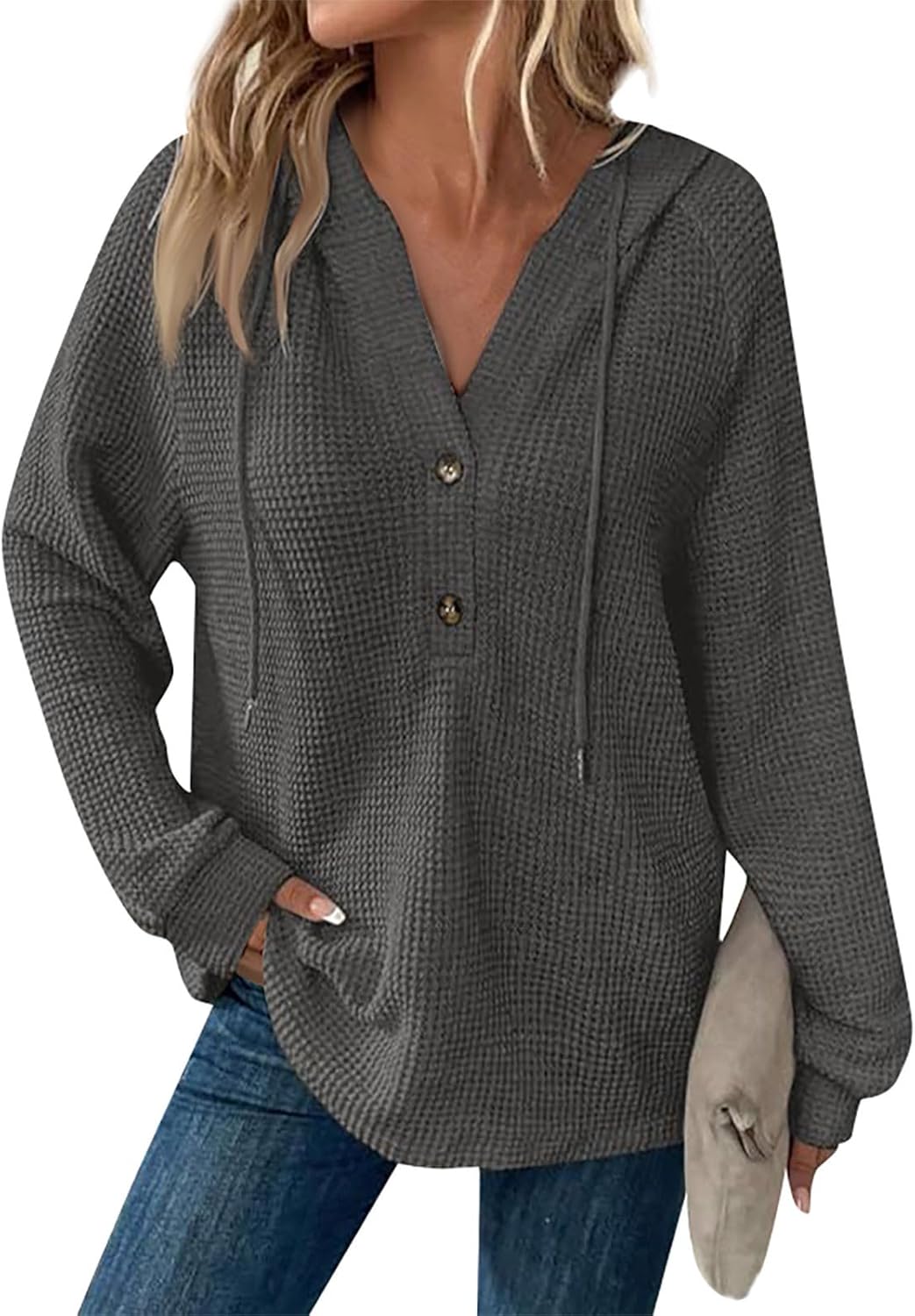 Oversized V-Neck Sweat | Relaxed Fit Sweatshirt For Women - Cozy Fall Clothing
