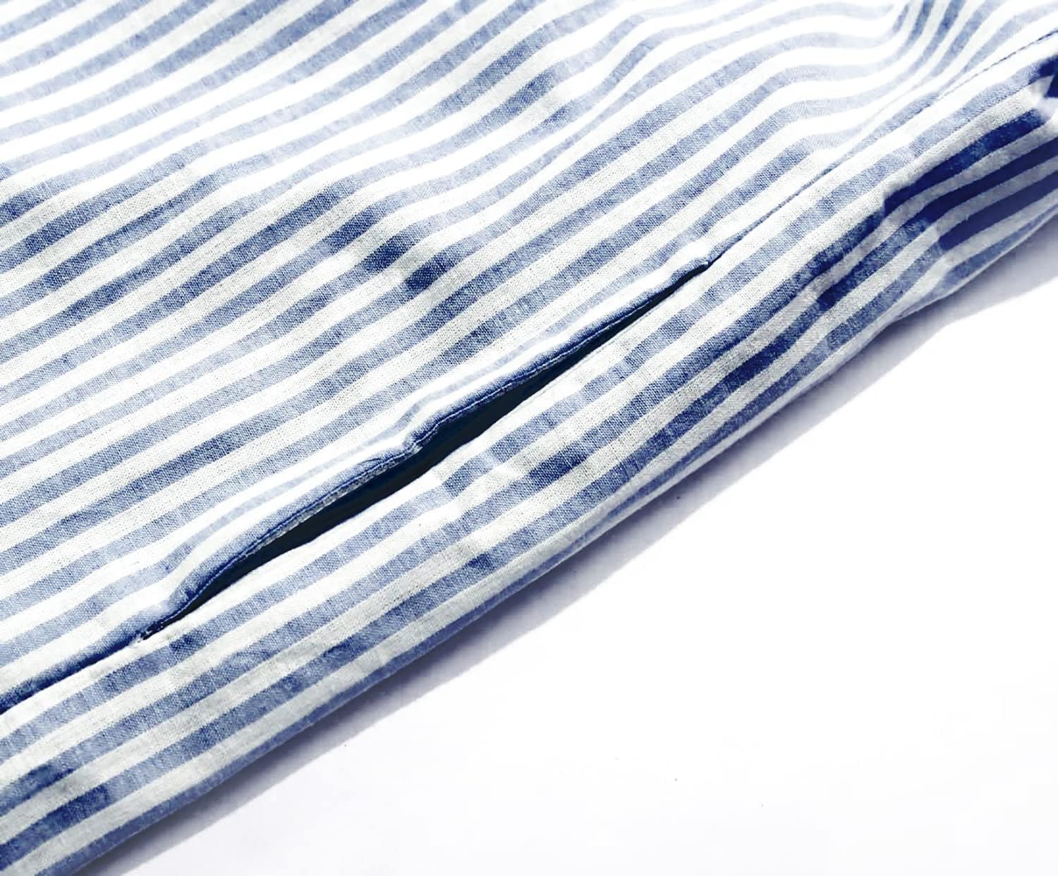 Long Sleeve Shirt Dress – Classic Stripe Pattern | Button Front, Relaxed Fit Dress