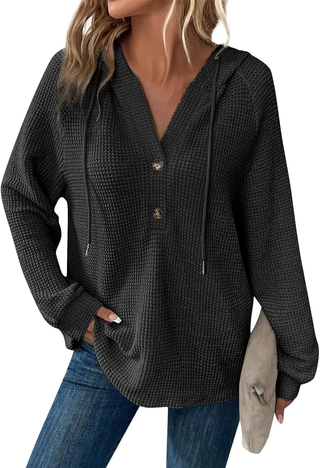 Oversized V-Neck Sweat | Relaxed Fit Sweatshirt For Women - Cozy Fall Clothing