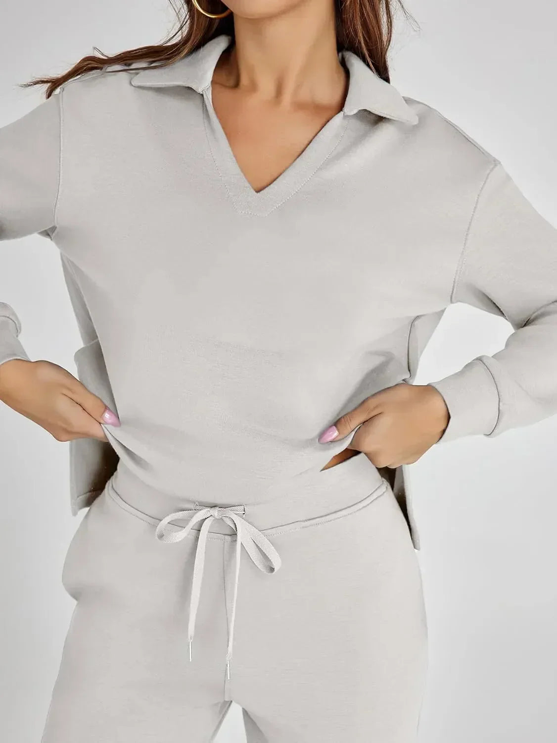 Cozy Minimalist Two-Piece Set – Soft Breathable Fabric With Wide-Leg Pants