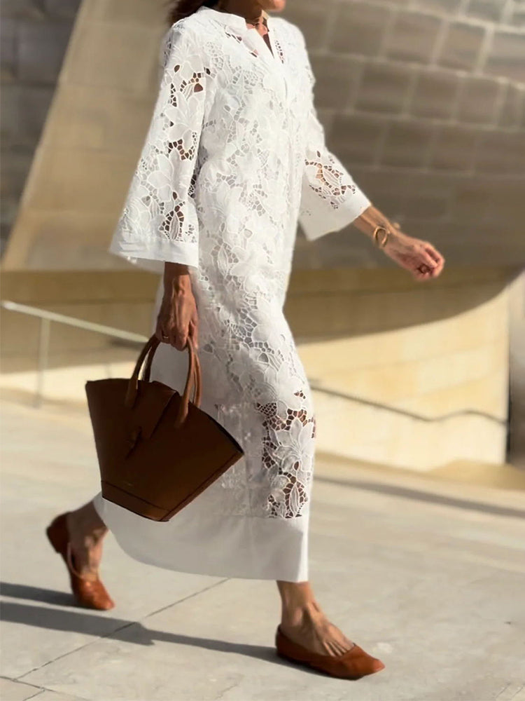 Comfy Lace Dress – Elegant Maxi Dress With Relaxed Fit & Flowing Silhouette