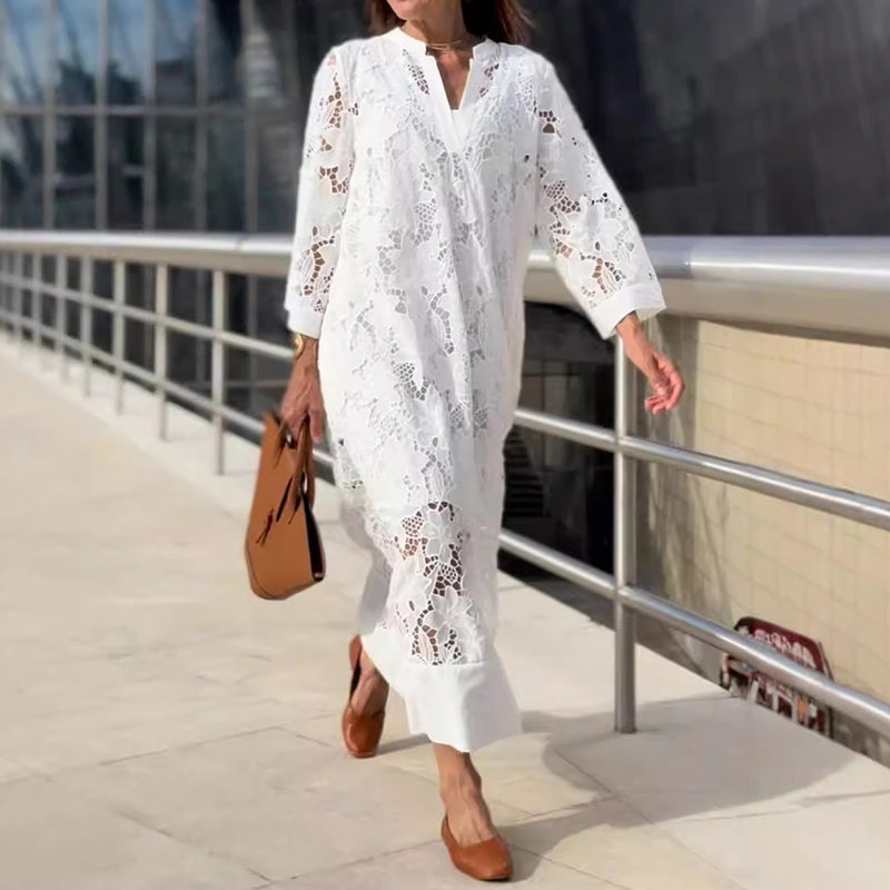 Comfy Lace Dress – Elegant Maxi Dress With Relaxed Fit & Flowing Silhouette