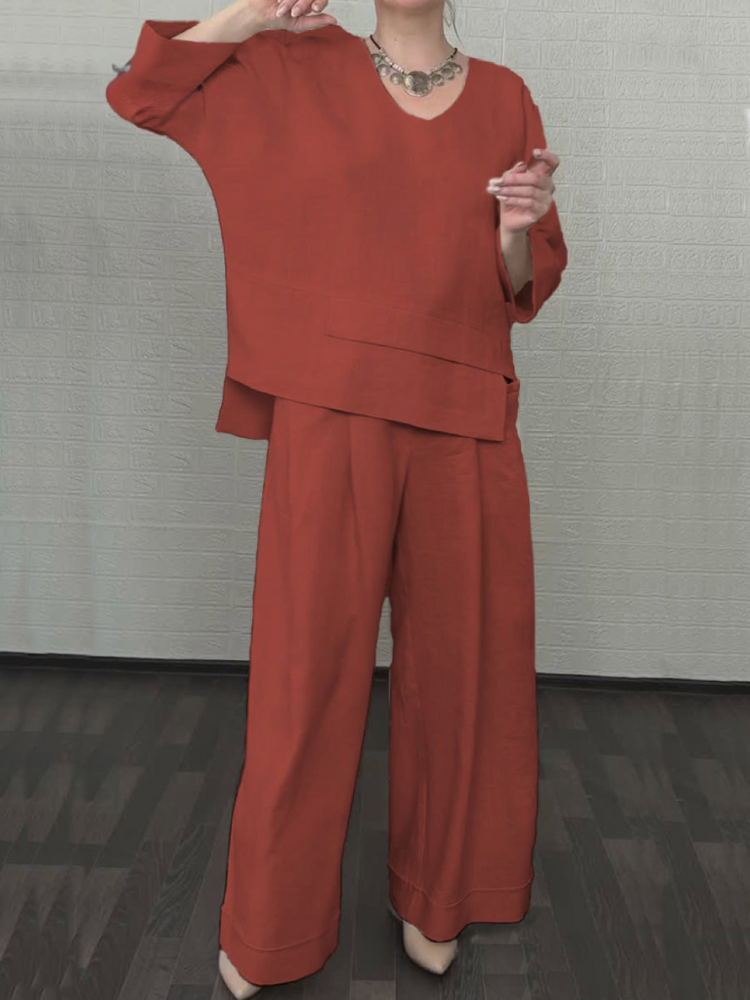 Casual Luxe Set – Women's Relaxed Two-Piece With Soft Touch Fabric Blend