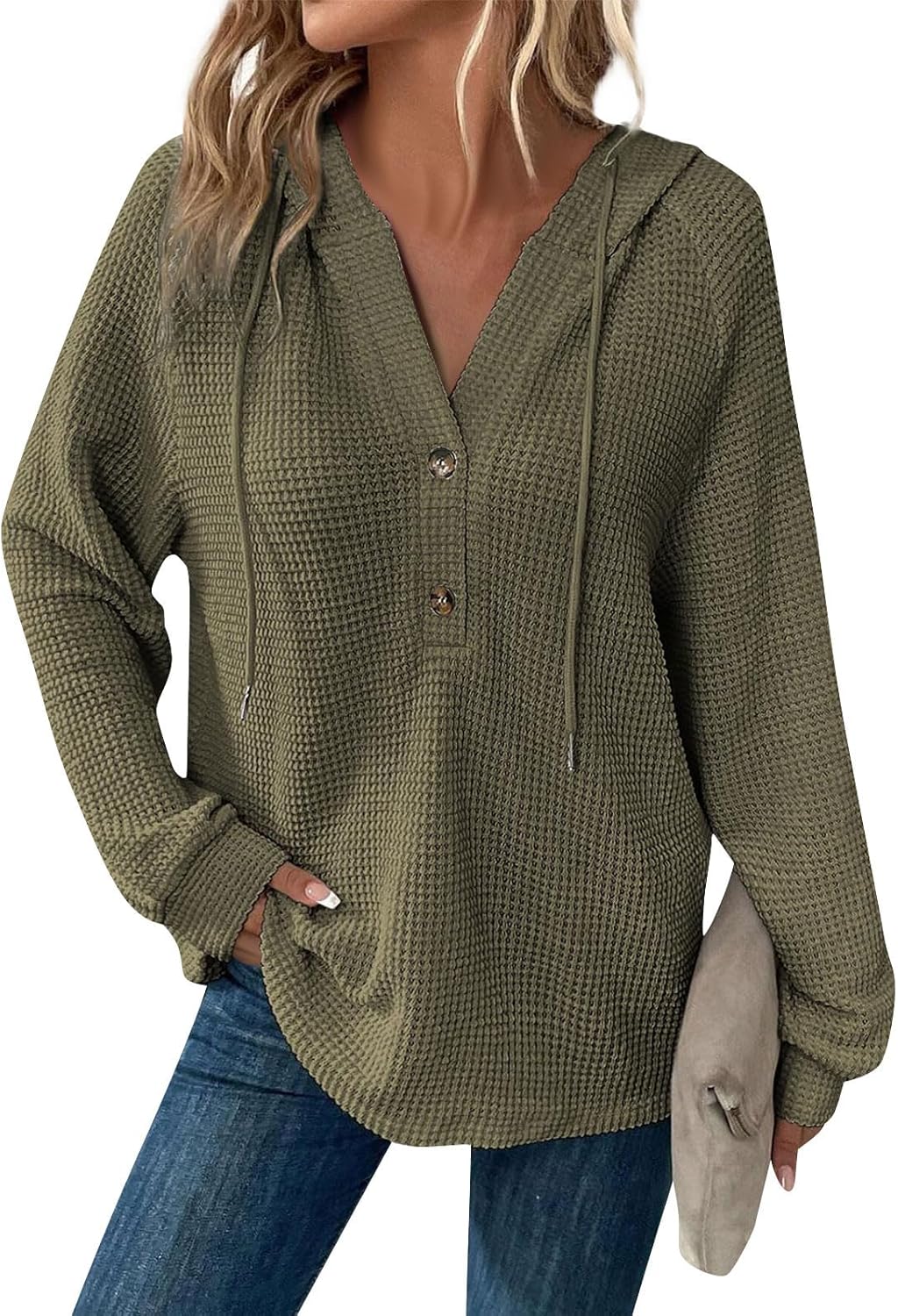Oversized V-Neck Sweat | Relaxed Fit Sweatshirt For Women - Cozy Fall Clothing
