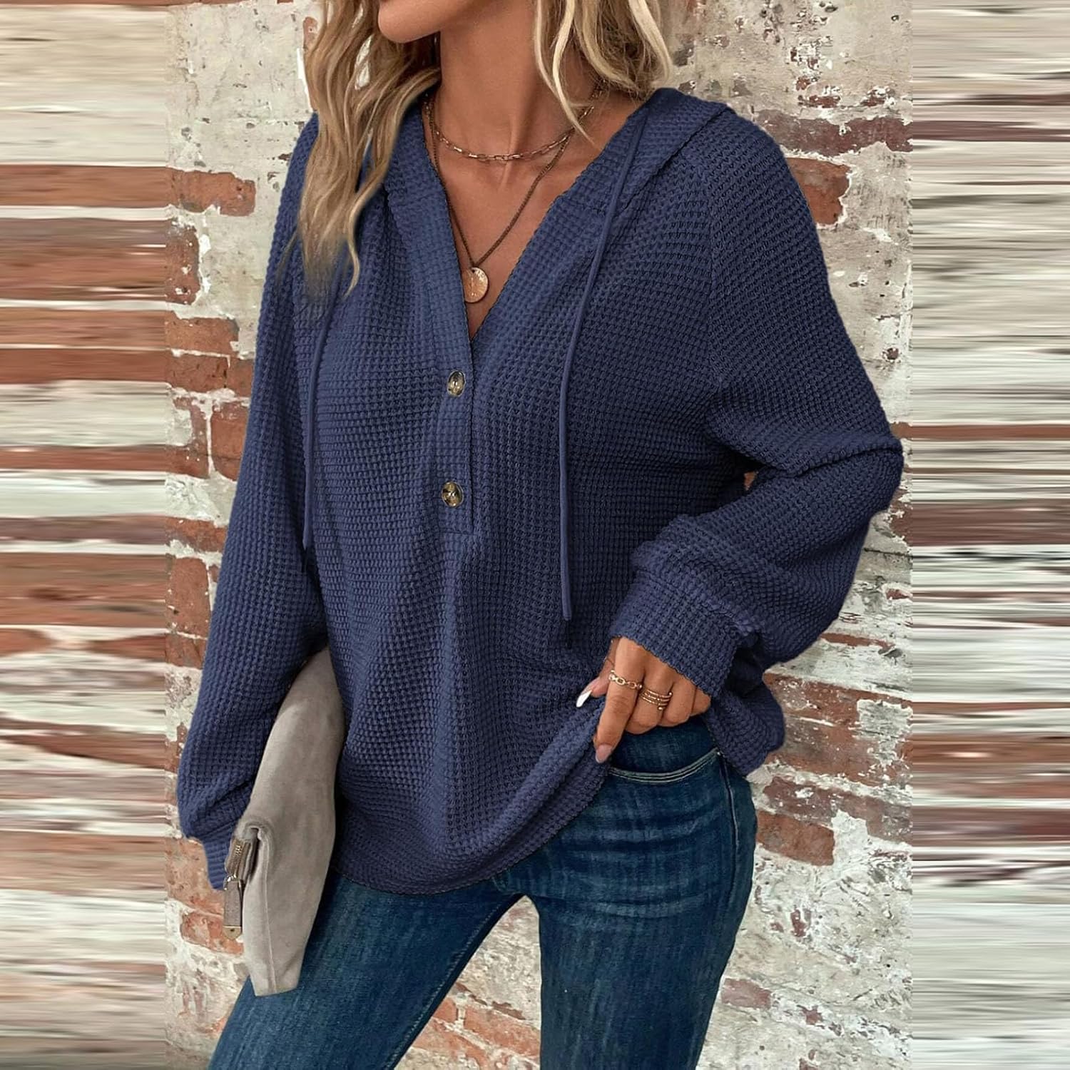 Oversized V-Neck Sweat | Relaxed Fit Sweatshirt For Women - Cozy Fall Clothing
