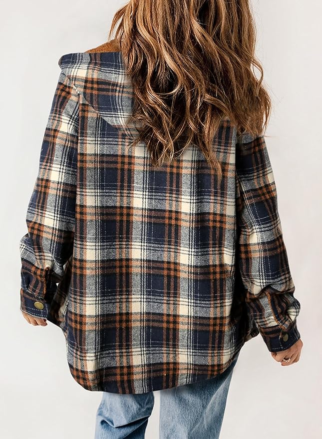Plaid Flannel Jacket – Warm Winter Jacket With Soft Brushed Fabric, Cozy Fall Outerwear