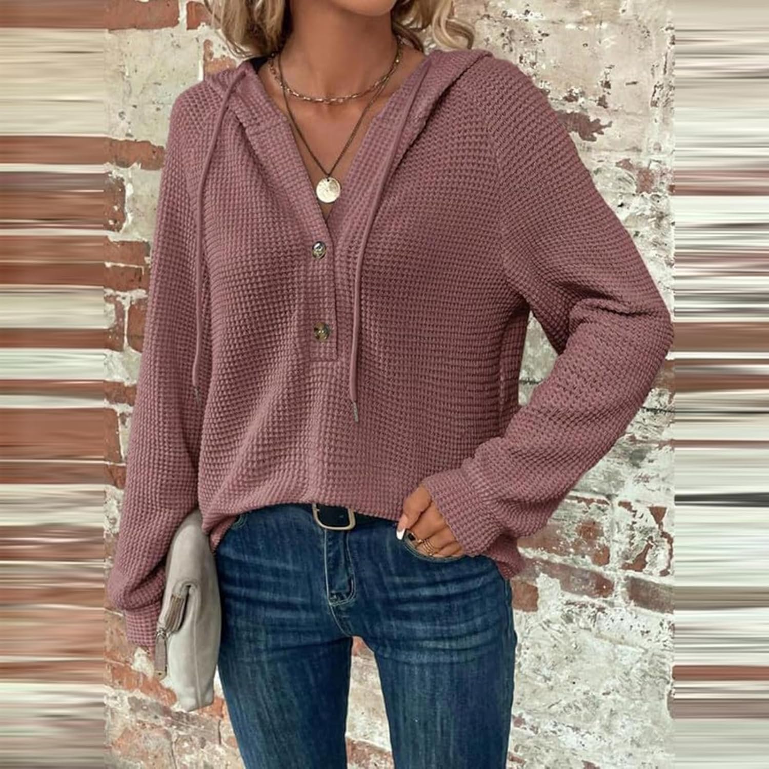 Oversized V-Neck Sweat | Relaxed Fit Sweatshirt For Women - Cozy Fall Clothing