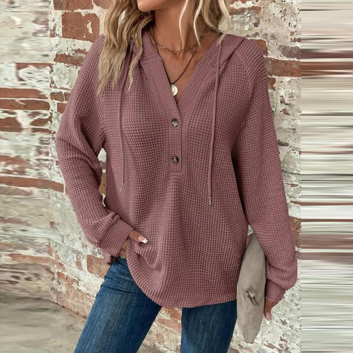 Oversized V-Neck Sweat | Relaxed Fit Sweatshirt For Women - Cozy Fall Clothing
