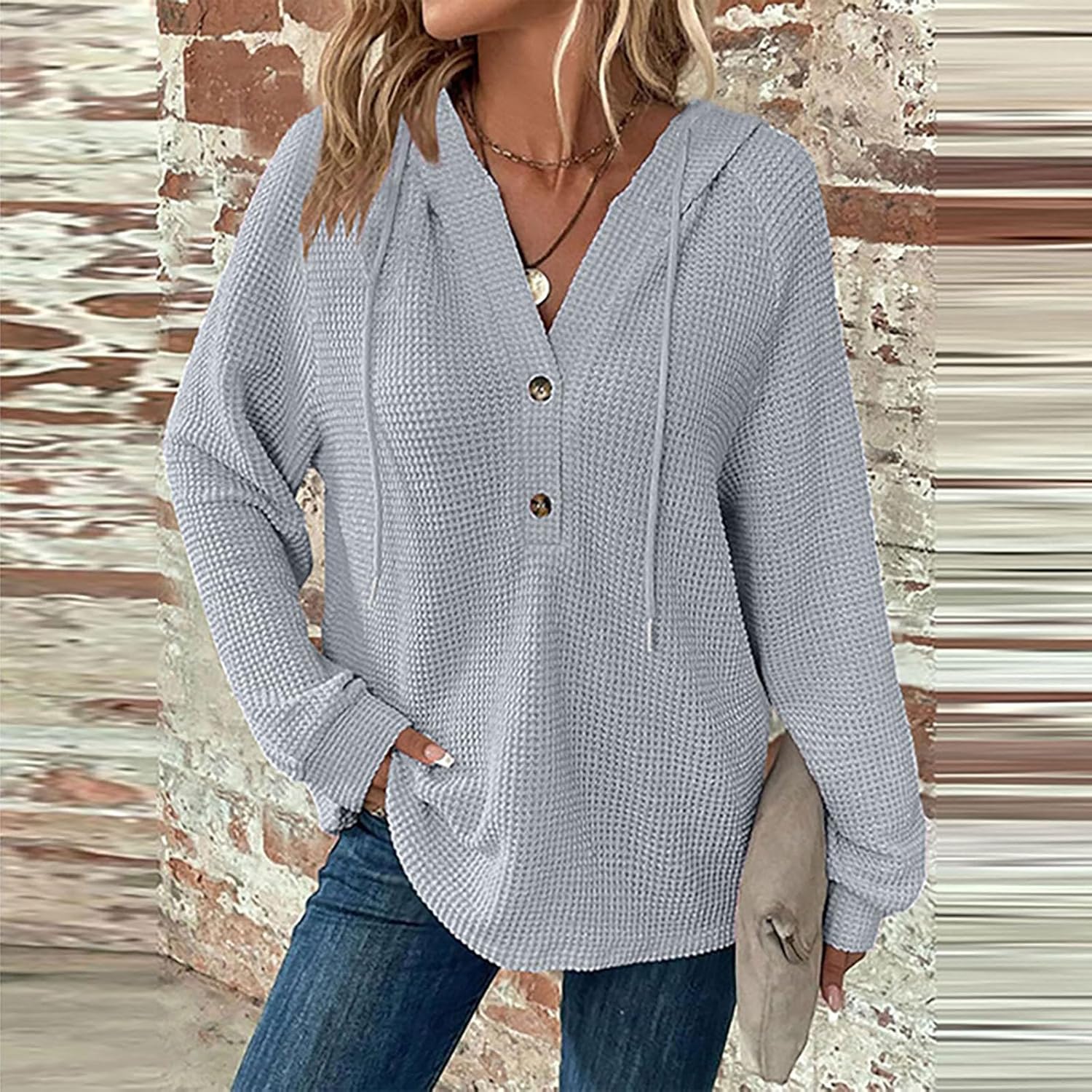 Oversized V-Neck Sweat | Relaxed Fit Sweatshirt For Women - Cozy Fall Clothing