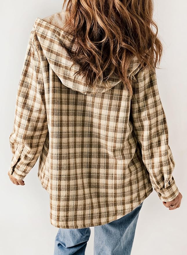 Plaid Flannel Jacket – Warm Winter Jacket With Soft Brushed Fabric, Cozy Fall Outerwear