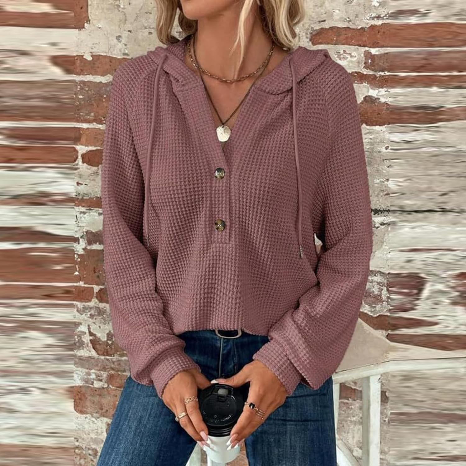 Oversized V-Neck Sweat | Relaxed Fit Sweatshirt For Women - Cozy Fall Clothing