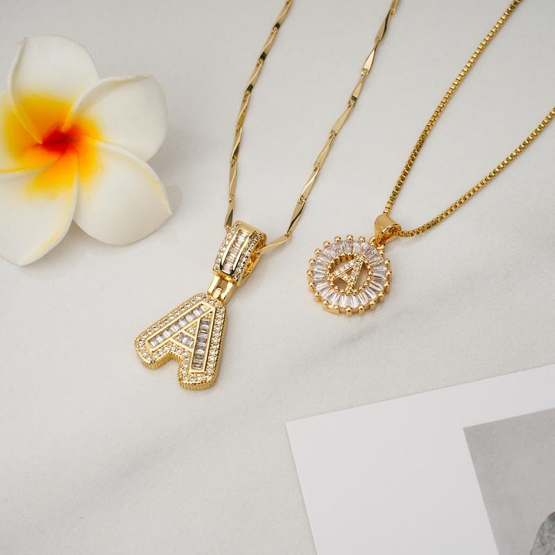 Initial Letter Necklace - Elegant 2-Pack Pendant Necklaces for Stylish Layering