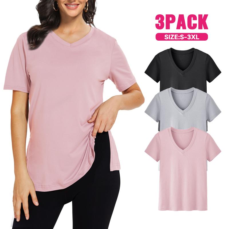 Relaxed Everyday Tee – 3 Pack Cotton Blend Crew Neck Shirt | Soft Breathable Fabric
