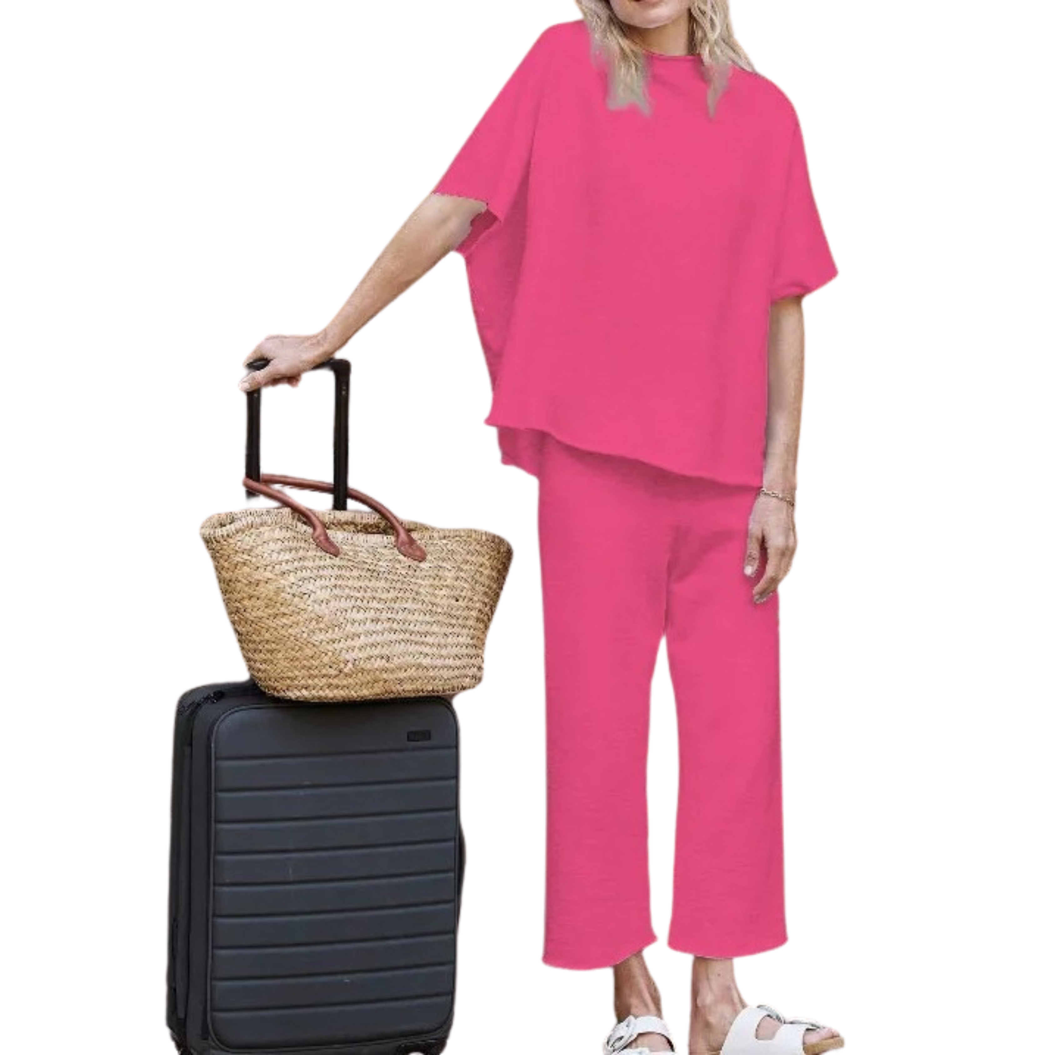 Batwing Sleeve Comfort Set - Relaxed Loungewear With Versatile Lounge Wear Style