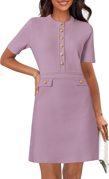 Elegant Knit Dress – Bodycon Figure Hugging Dress With Soft Stretchy Fabric