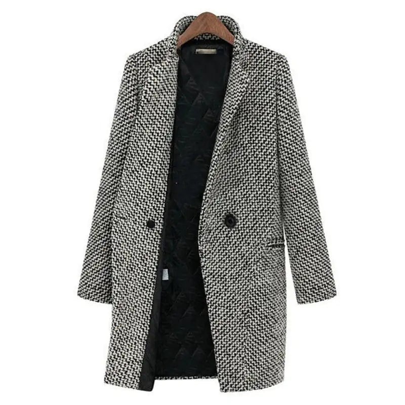 Long Wool Coat – Elegant Single-Button Wool Outerwear With Winter Warmth