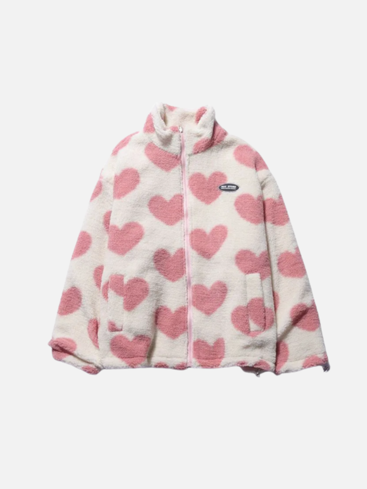 Double-Sided Heart Jacket – Stylish Women's Winter Coat With Playful Heart Design