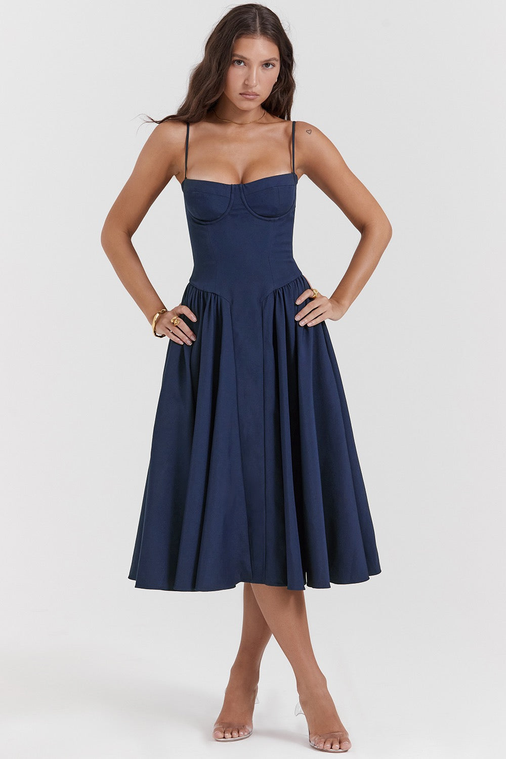 Vintage Tank Dress - Phoebe Long Summer Dress with Flattering Waist Detail
