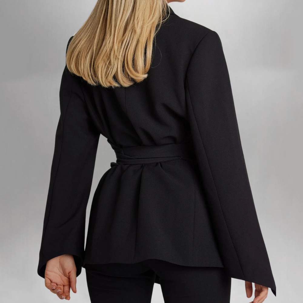 Women's Blazer | Belted Tailored Blazer with Waistband for Chic Fit