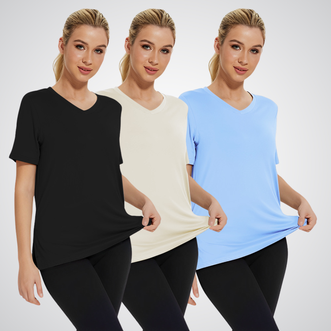 Relaxed Everyday Tee – 3 Pack Cotton Blend Crew Neck Shirt | Soft Breathable Fabric