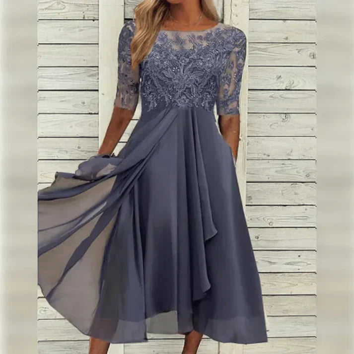 Timeless Lace Dress – Elegant Evening Dress With Bust Detail & Soft Fabric
