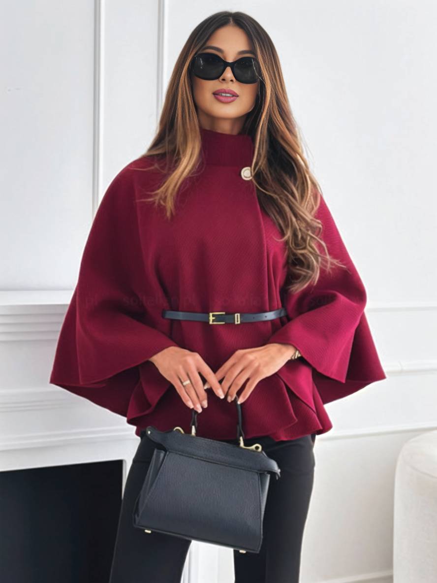 Belted High-Neck Coat – Elegant Women's Coats With Slim Fit & Chic Layering