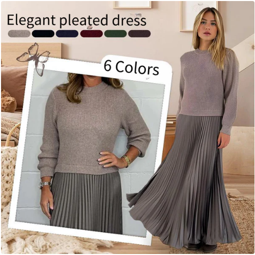 Pleated Dress Set – Elegant Two-Piece Women's Outfit | Refined Silhouette