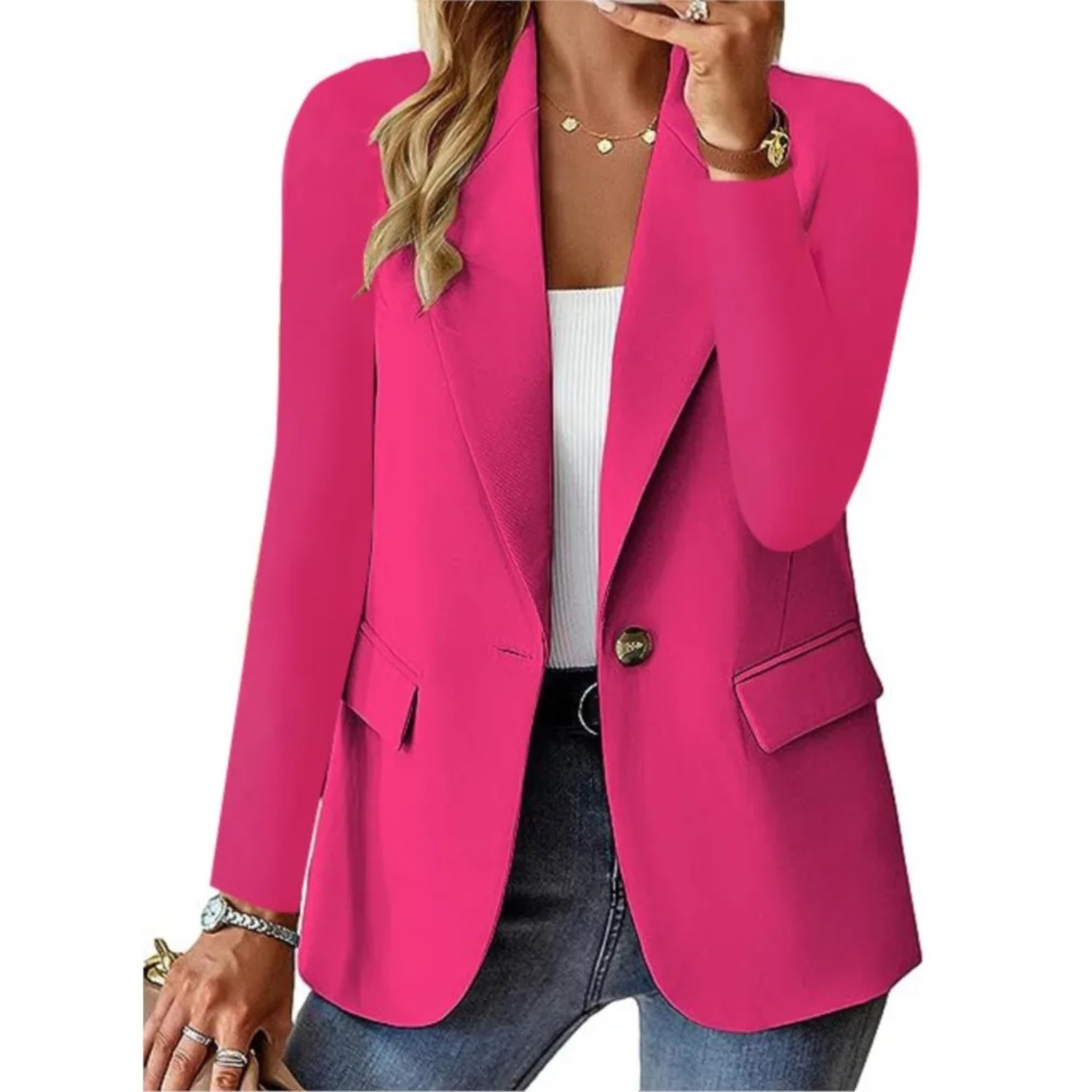 Tailored Long Sleeve Blazer – Elegant Professional Women's Blazer for Office Wear