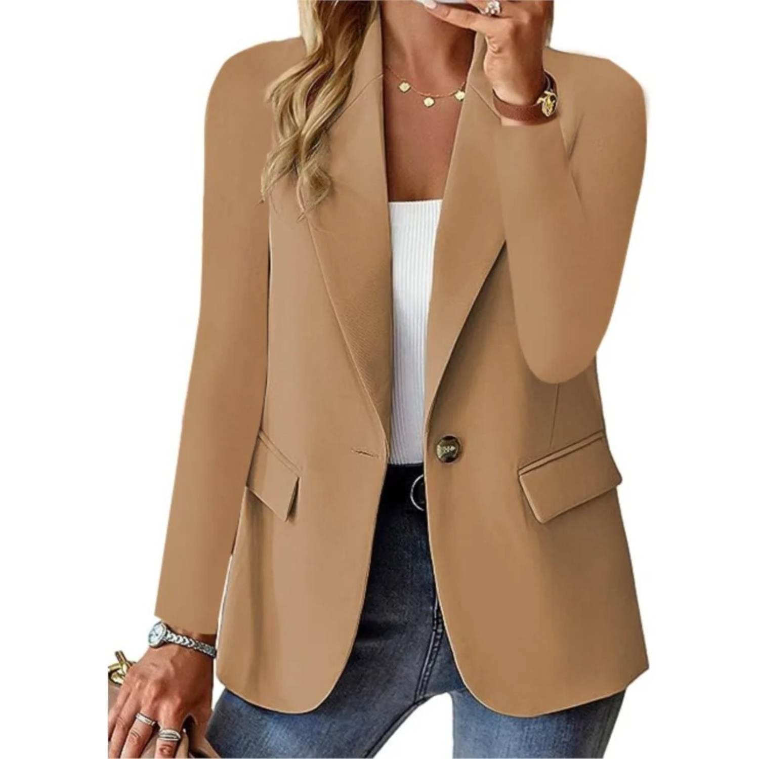 Tailored Long Sleeve Blazer – Elegant Professional Women's Blazer for Office Wear