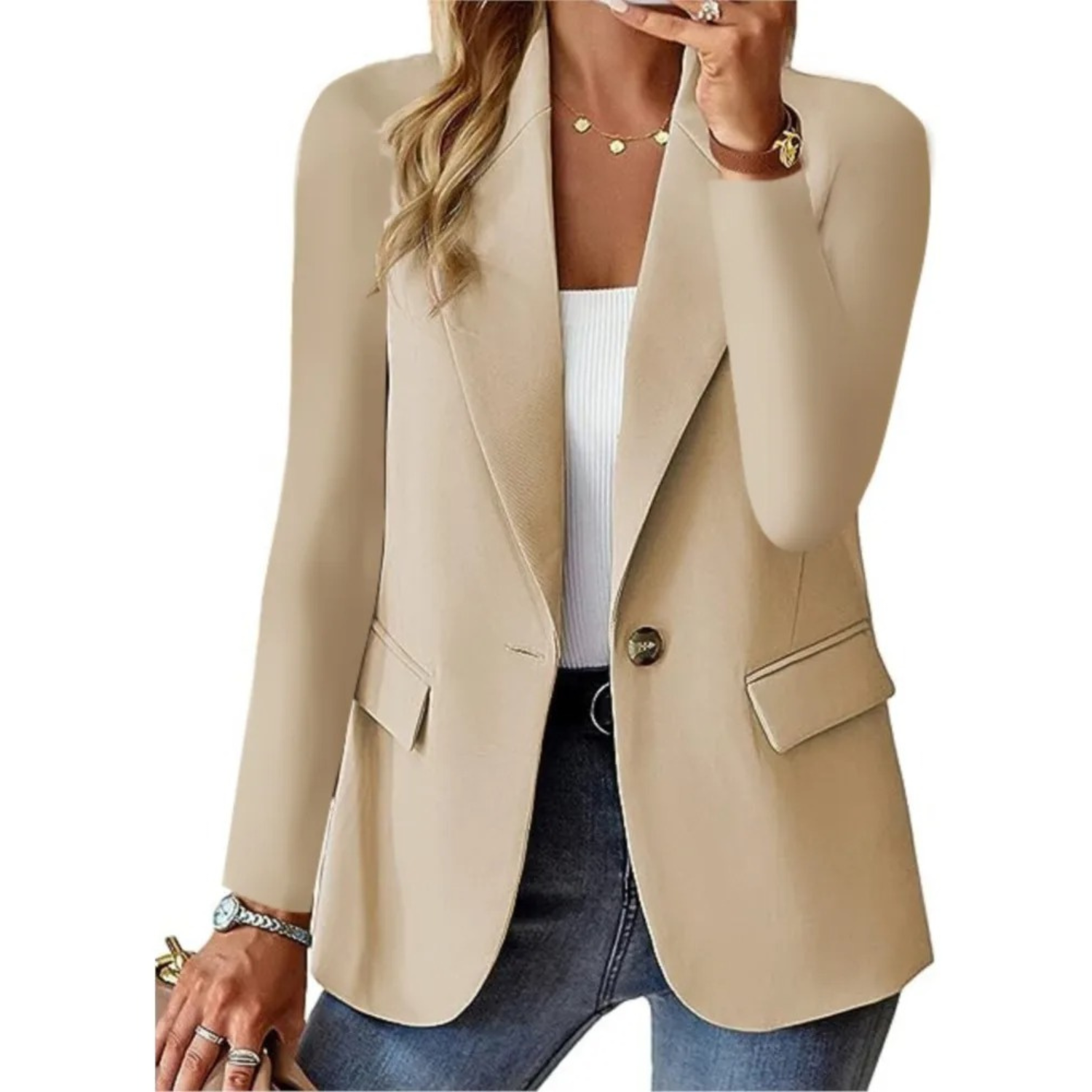 Tailored Long Sleeve Blazer – Elegant Professional Women's Blazer for Office Wear