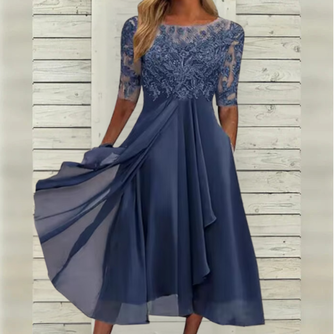 Timeless Lace Dress – Elegant Evening Dress With Bust Detail & Soft Fabric