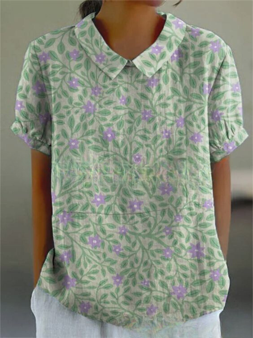 Floral Shirt - Lightweight Summer Top with Playful Flower Print & Loose Fit