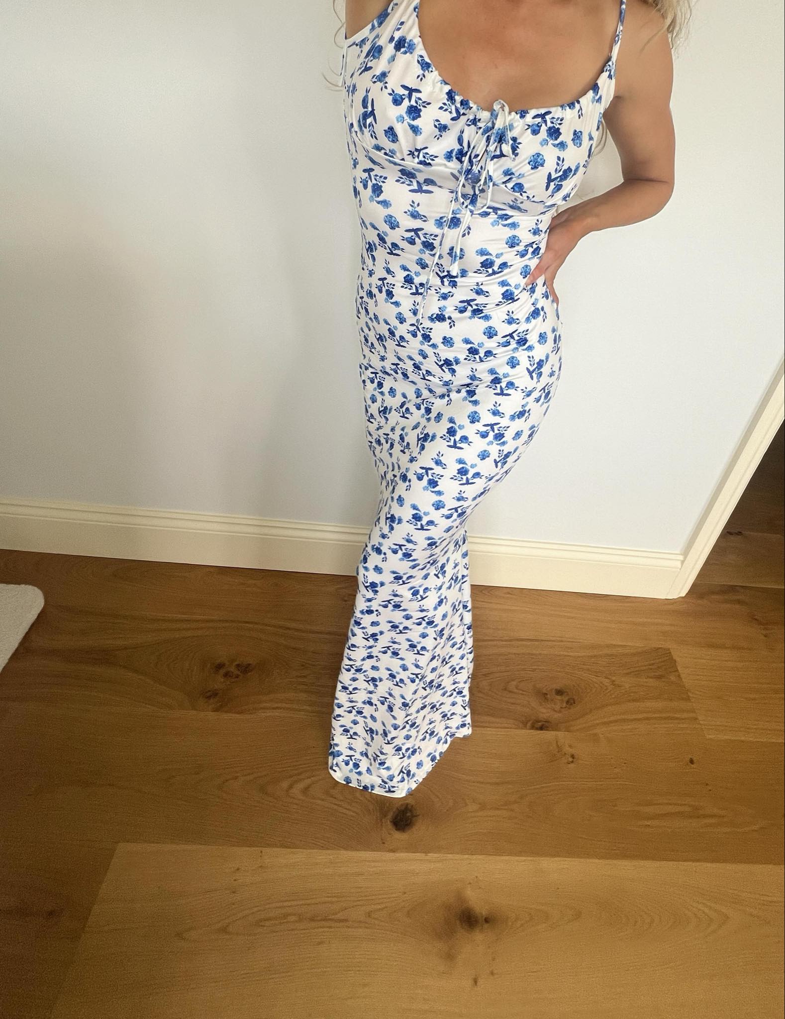 Summer Lace-Up Dress - Floral Sleeveless Casual Dress with Adjustable Fit