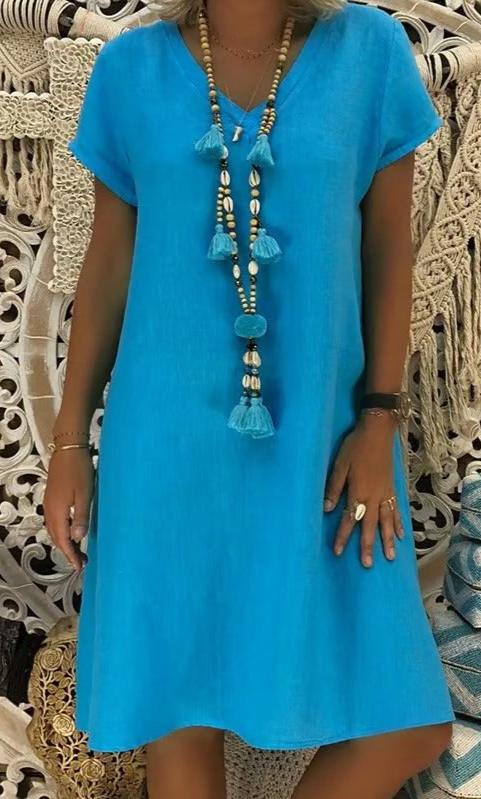 Linen Dress - Lightweight Summer Dress With Relaxed Fit & Breathable Fabric