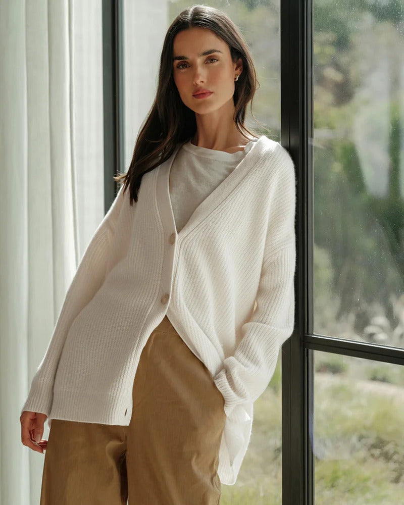 Cocoon Cardigan – Relaxed Draped Style | Soft Knit Layering Sweater