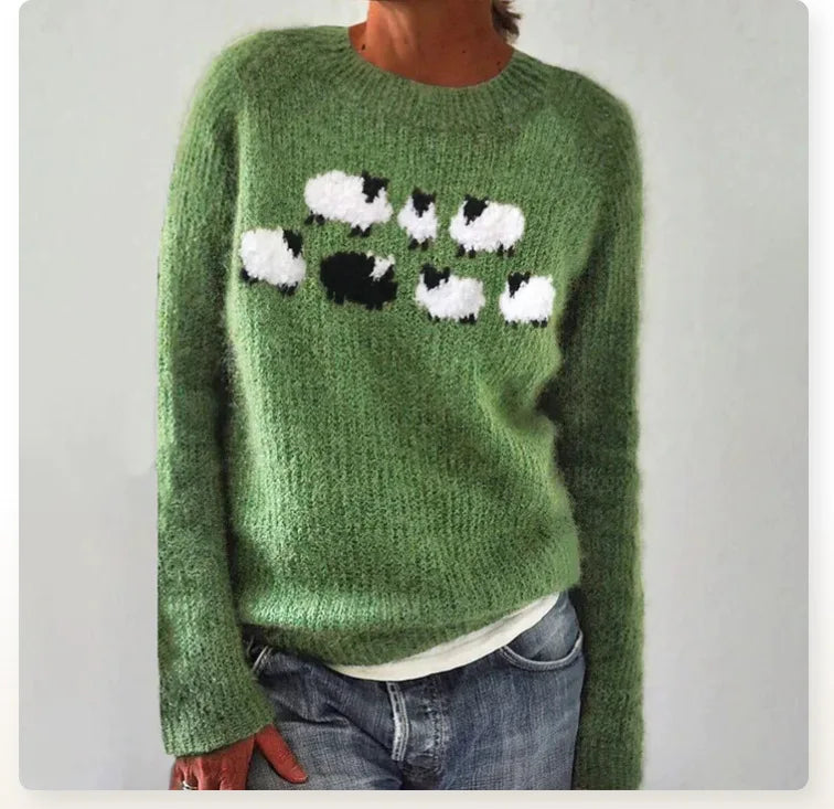 Cozy Yoke Knit Sweater – Nordic Pattern Jumper With Soft Wool Blend