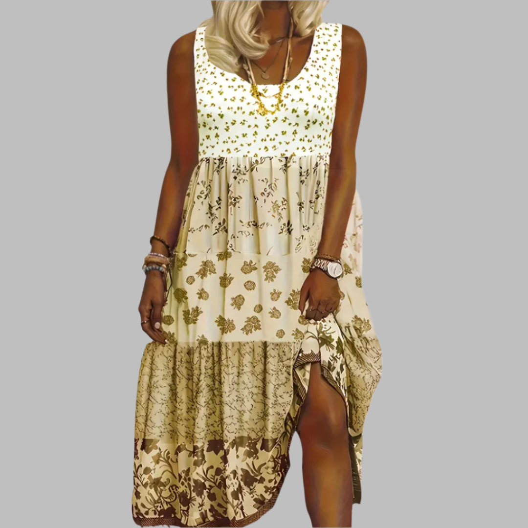 Elegant Women's Dress – Floral Print, Flowing Silhouette & Comfortable Fit