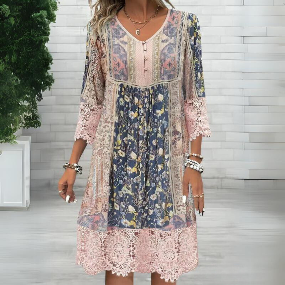 Bohemian Chic Dress – Limited Edition Floral Lace, Light Airy & Comfortable
