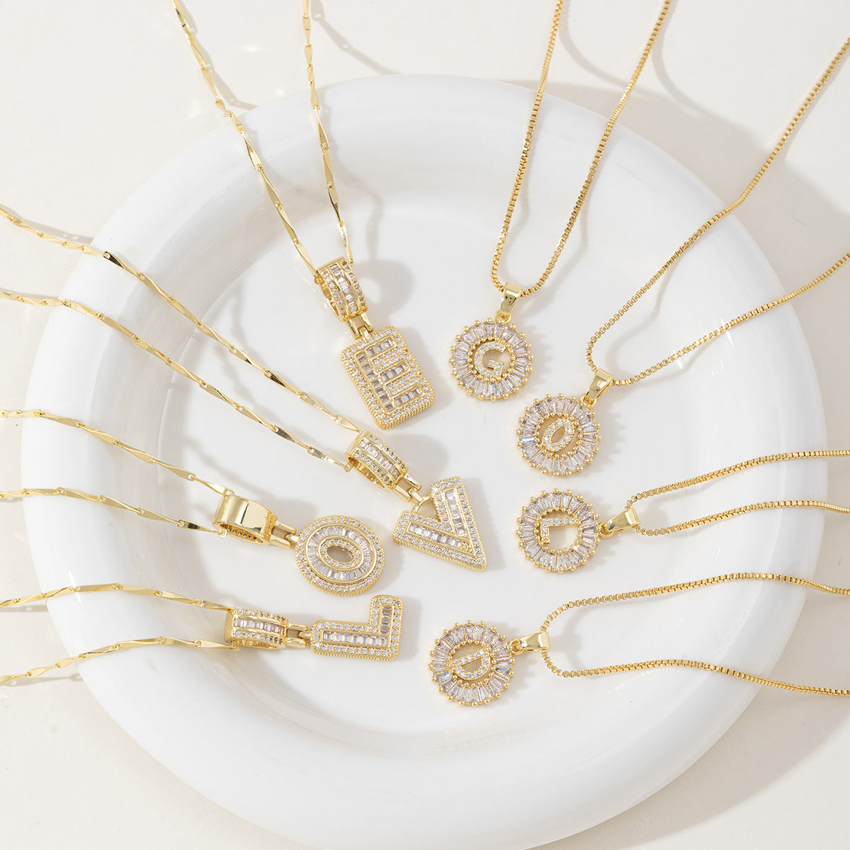 Initial Letter Necklace - Elegant 2-Pack Pendant Necklaces for Stylish Layering