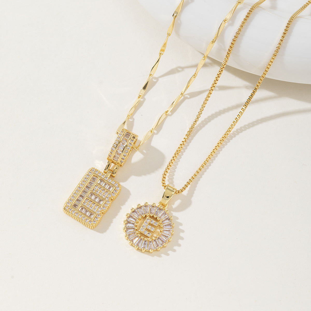 Initial Letter Necklace - Elegant 2-Pack Pendant Necklaces for Stylish Layering