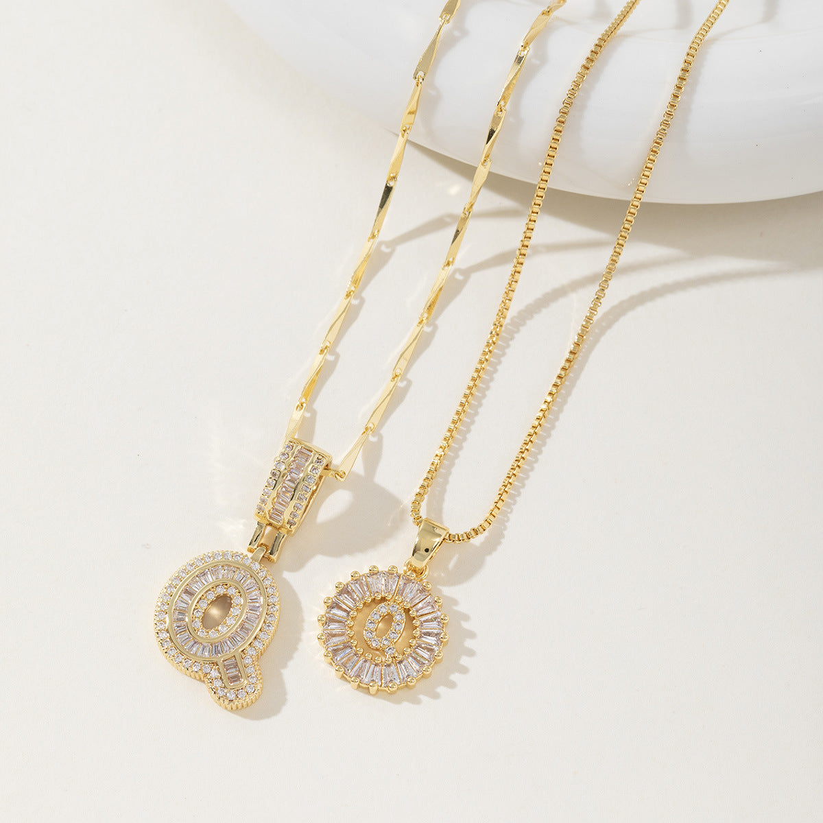 Initial Letter Necklace - Elegant 2-Pack Pendant Necklaces for Stylish Layering